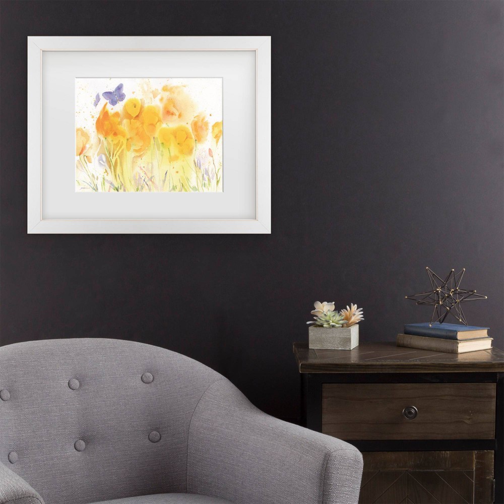 Photos - Other Decoration Trademark Fine Art 16"x20" Sheila Golden Poppy Aria Matted Framed Art White