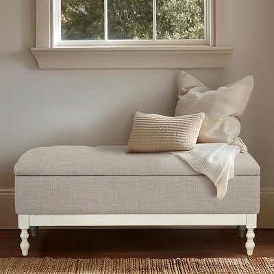 Nicbex 49" Storage Bench Modern Bright White Dye Bench for Entryway Bedroom
