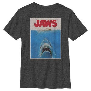 Boy's Jaws Retro Distressed Poster T-Shirt - 1 of 4