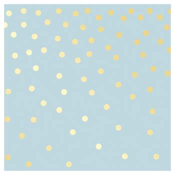 Tempaper Kids' Falling Dots Self-Adhesive Removable Borders Wallpaper Blue/Metallic Gold