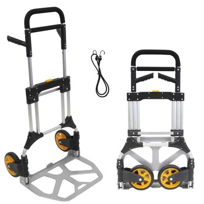 Heavy-Duty Folding Aluminum Hand Truck Dolly with Rubber Wheels
