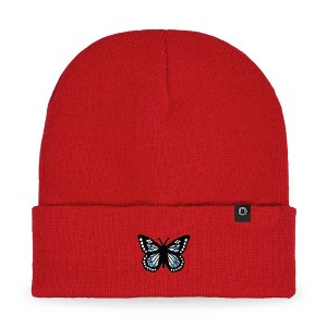 Dalix Butterfly Embroidered Beanie Insect Warm Winter Knit Hat for Women - 1 of 4
