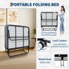 Folding Bed with Mattress, Portable Foldable Bed with 5" Memory Foam Mattress and Metal Frame for Adults, Roll Away Guest On Wheels - 2 of 4