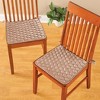 Collections Etc Solid Color Quilted Chair Pads - Set of 2 - 2 of 3