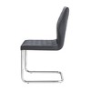 Simple Relax Set of 2 PU Side Chairs in Gray and Chrome - 3 of 4