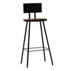vidaXL Bar Chair Set of 2 Dark Brown, Black - 2 of 2