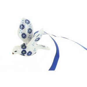 Blue Rose Polish Pottery K024 Manufaktura Dove Ornament - 1 of 2