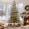 SUGIFT 7ft Snow Flocked Christmas Tree with 700 Branch Tips, Hinged Sections, Metal Stand, Realistic PE PVC Holiday Design - 2 of 4