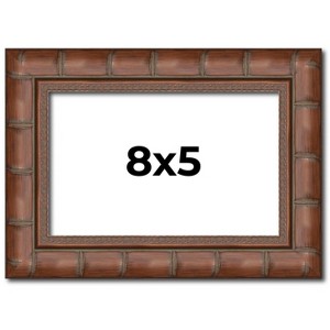PosterPalooza | 8x5 Modern Bamboo Picture Frame, UV Acrylic, 5 Finishes - 1 of 4