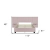 HomeRoots Pink Tufted Velvet Upholstered Lighted Queen Bed Frame - 3 of 4