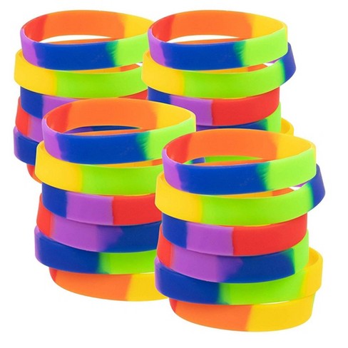 Glow in the dark WIDE silicone wristband bracelet choose from 4 colours 