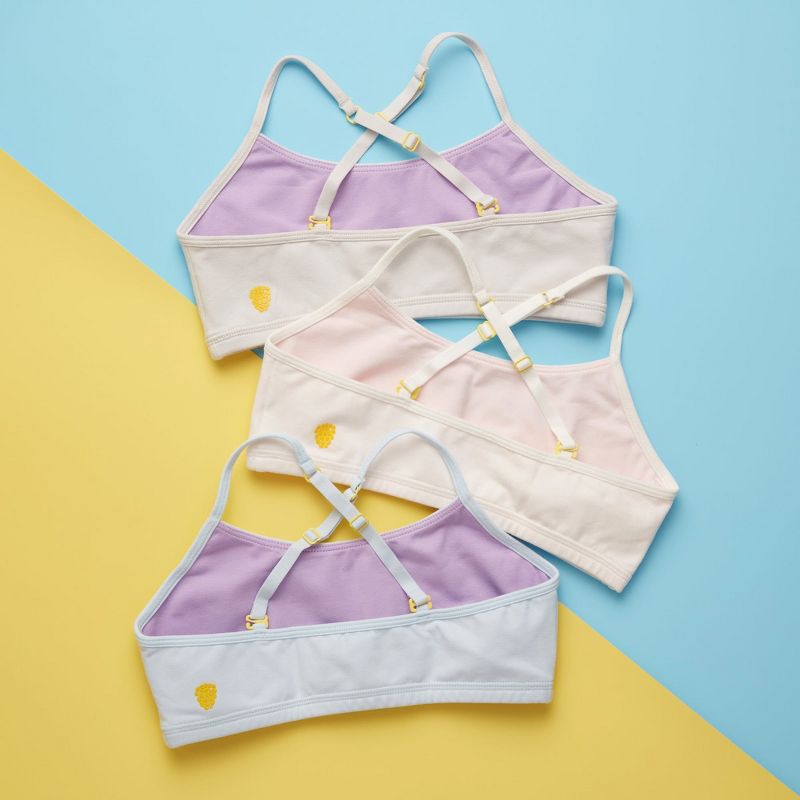 Yellowberry 3pk Best-Selling and Highest Possible Quality Cotton Bra for Girls with Full Coverage and Pull-Over, 2 of 5