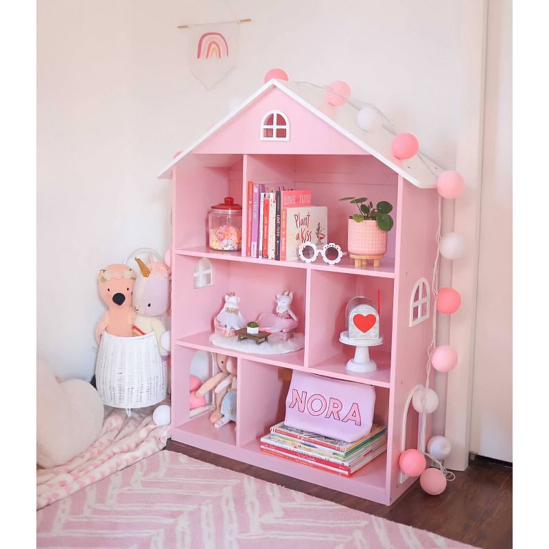 WildKin Dollhouse Kids&#39; Bookcase Pink, 4 of 5