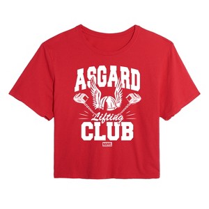 Women's - Marvel - Thor Asgard Lift Club Cropped Graphic T-Shirt - 1 of 3