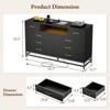 Dresser for Bedroom, 8 Drawer Dresser with Power Outlet, 55" Tv Stand Large Dresser Wooden with Led Light - image 2 of 4