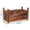 Artloge 12" 24" 36" Solid Rectangular Wooden Planter Box Outdoor Flowee Plant Box Raised Garden Bed for Herbs & Vegetables & Flowers - 2 of 4