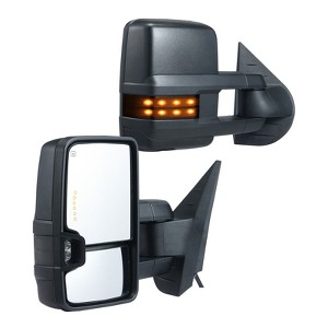 VEVOR Towing Mirrors, Left & Right Pair Set for Chevrolet Silverado (2007-2014)/GMC/Cadillac, Power Heated with Signal Light & Driving Light, Black - 1 of 4