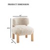 Sapphtopaz Faux Fur Accent Chair with Curved Backrest Upholstered Cute Leisure Chair with Wooden Legs Bedroom Chair for Living Room, Bedroom - 3 of 4