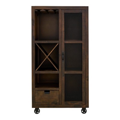 Micah Tall Curio Dark Brown - Picket House Furnishings