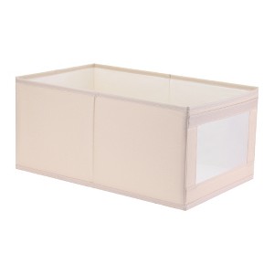 Unique Bargains Foldable Decorative Storage Bin with Handles for Shelves Closet 1 Pack - 1 of 4