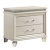 NicBex Nightstand with 2 Drawers,1pc Side Table with Pull Handle and Solid Wood Frame,Bedside Table for Bedroom,Living Room,White/Silver - 3 of 4