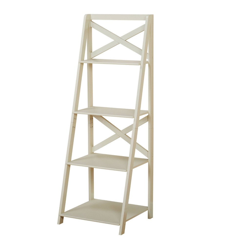 Photos - Wall Shelf 56" 4 Tier Crossback Shelf Antiqued White - Buylateral