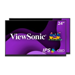 ViewSonic VG2448A-2_H2 24 Inch Dual Pack Head-Only 1080p IPS Monitor with Ultra-Thin Bezels, HDMI, DisplayPort, USB, and VGA for Home and Office - 1 of 4