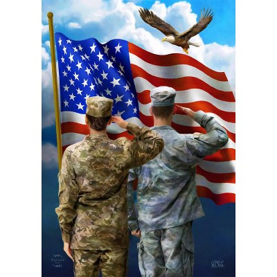 Patriotic Military Salute Outdoor Polyester House Flag 28" x 40"
