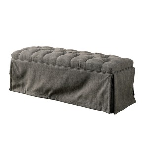 Palmquist Transitional Button Tufted Bench Gray - ioHOMES