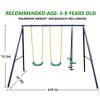 400lbs Swing Set for Backyard,Heavy-Duty A-Frame Metal Outdoor Swing Set with 2 "U Shape Belt Swing Seat and 1Glider,Easy to Assemble - 2 of 4
