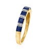 Ross-Simons 1.30 ct. t.w. Sapphire Ring With Diamond Accents in 18kt Gold Over Sterling - 3 of 4
