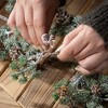 69"L Sullivans Artificial Frosted Pine Pinecone Christmas Garland, Green, Indoor Christmas Decor - 4 of 4