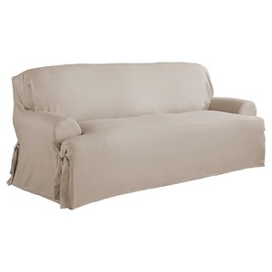 Khaki Relaxed Fit Duck Furniture Sofa Slipcover - Serta, Green