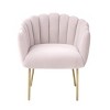 UNISOAR Modern Velvet Upholstered Feather Side Chair with Brushed Gold Leg - 4 of 4