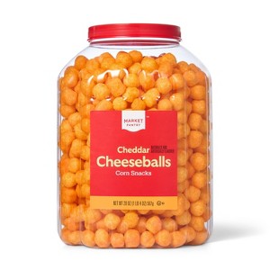 Cheddar Cheese Balls Corn Snacks  - 20oz (1lb 4oz) 567g  - Market Pantry™ - 1 of 4