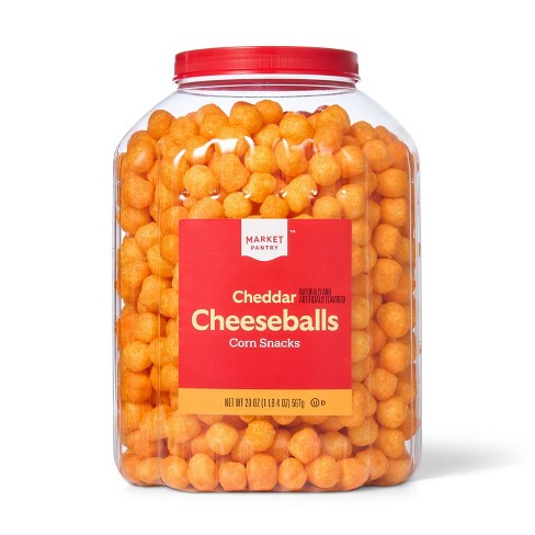 Cheddar Cheese Balls Corn Snacks  - 20oz (1lb 4oz) 567g  - Market Pantry™ - image 1 of 4