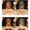 Colored Roses Ornaments 3 Flowers Glass-covered Gold-leaf Artifical Roses Luminous Led Creative Valentine Day Gifts - 4 of 4
