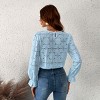 Women's Long Sleeve Embroidered Floral Eyelet Blouse Shirt - Cupshe - 4 of 4