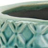 HomeRoots 7" Turquoise Geometric Ceramic Indoor Outdoor Round Pot Planter - 4 of 4