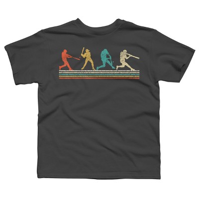 Boy's Design By Humans Vintage Distressed Baseball Swing By LuckyCharm99 T-Shirt