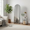 MAYEERTY 64 inch Full Length Mirror Aluminum Ally Frame with Stand Floor Mirror for Living Room Black - 3 of 4
