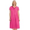 Collections Etc Tonal Lace Trim Silky V-Neck Nightgown - 4 of 4