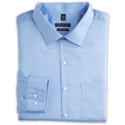 Synrgy Sateen Dress Shirt - Men's Big And Tall Blue Frost 19 / 34-35 ...