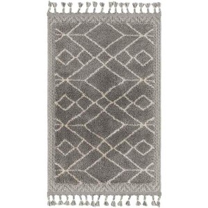 Mark & Day Wellsburg 4'2"x5'7" Rectangle Woven Indoor Area Rugs Charcoal: Geometric Bohemian, Stain-Resistant, Pet Friendly - 1 of 4