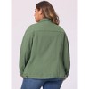 Agnes Orinda Women's Plus Size Button Front Chest Pockets Washed Casual Jean Jackets - 4 of 4