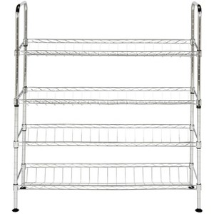 Lidia Adjustable Shoe Rack - Chrome - Safavieh - 1 of 4