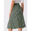 INSPIRE CHIC Women's Print Floral Peasant Elastic Waist A-Line Midi Skirts - 2 of 4