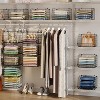 MaseiKar 5 Tier Closet Hanging Organizer, Clothes Hanging Shelves with 4 Hanging Hooks 5 S Hooks, Wire Storage Basket Bins, for Clothing Sweaters - 2 of 4