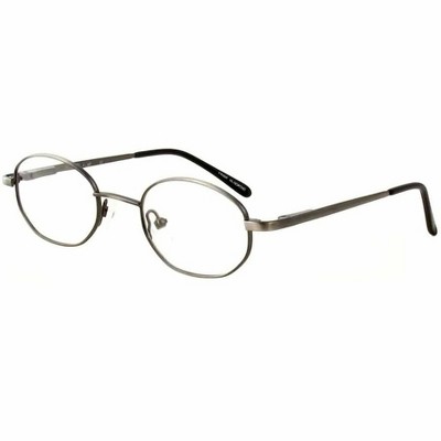 Flex Plus by Vivid FP-67 Designer Blue Light FIlter Reading Glasses in Pewter Silver 42mm +2.00 | Ladies | Oval Shape | X-Small Fit