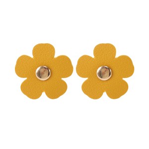 Unique Bargains Faux Leather Flower Shoelace Charms 1 Pair - 1 of 4